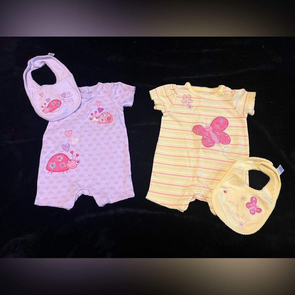 NWOT 0-3mo Onesie & Bib Sets